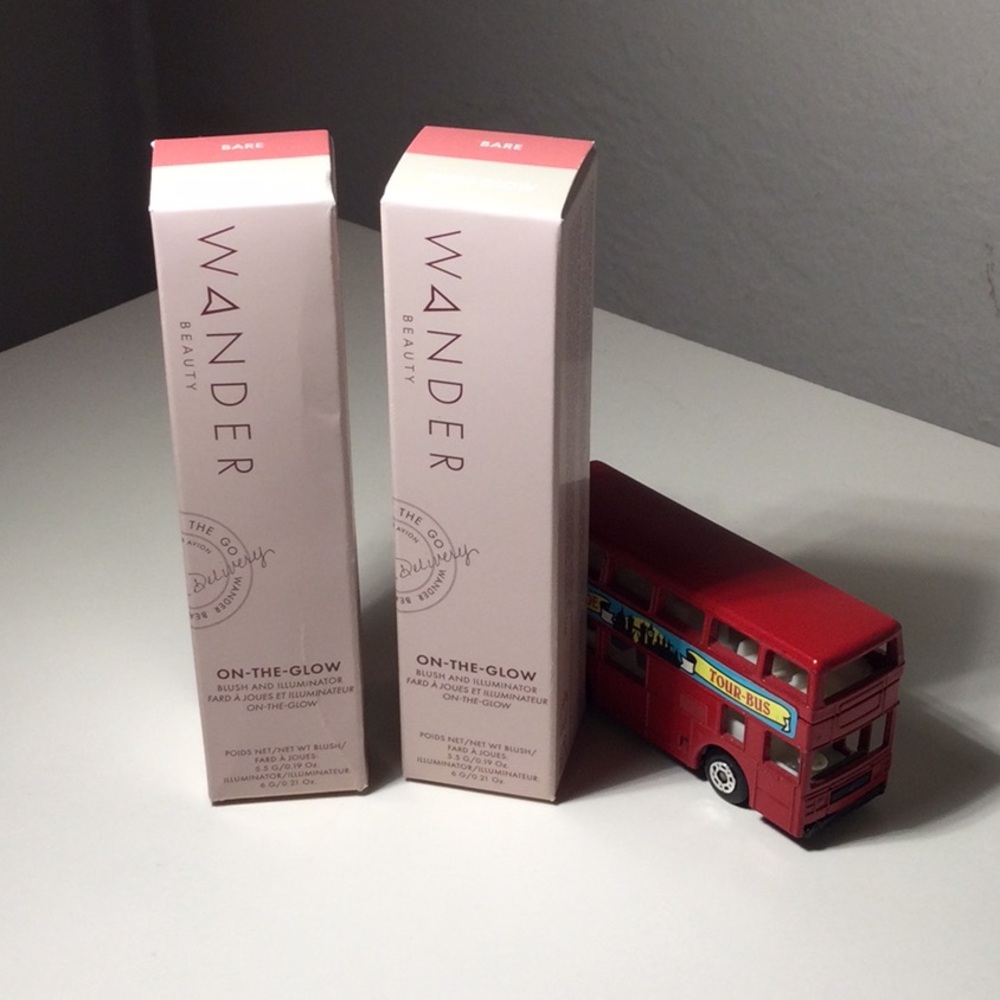 (2)  Wander Beauty On-The-Glow Blush and Illuminator - Bare.   Set of two.